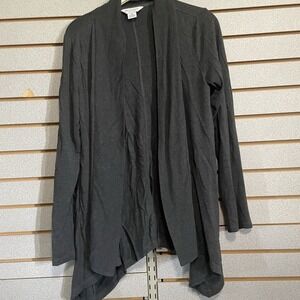 Liz Claiborne Weekend M Charcoal Gray Cardigan Sweater Open Front‎